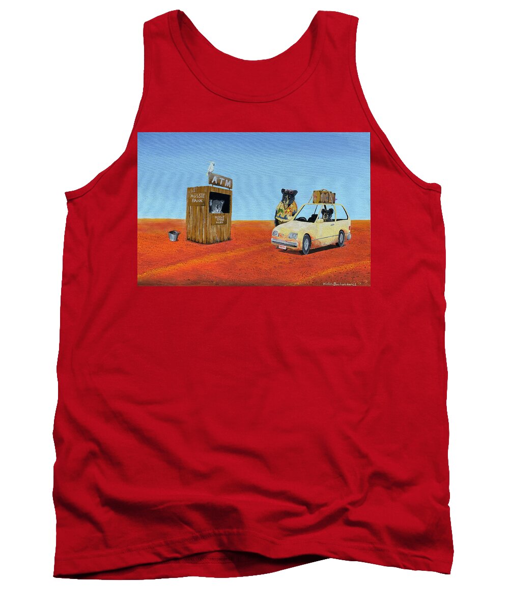 Outback Atm Tank Top featuring the painting The Outback ATM by Winton Bochanowicz