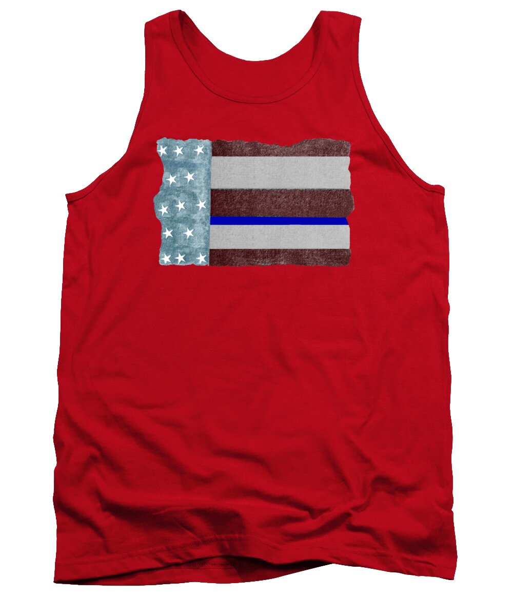 Usa Tank Top featuring the photograph The Thin Blue Line by Tom Prendergast