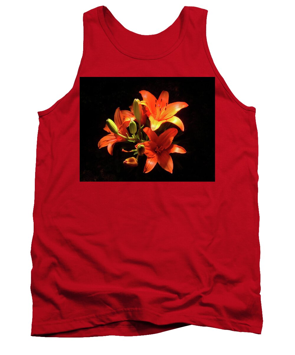 Tiger Tank Top featuring the photograph Tiger Lilies by Steven Nelson