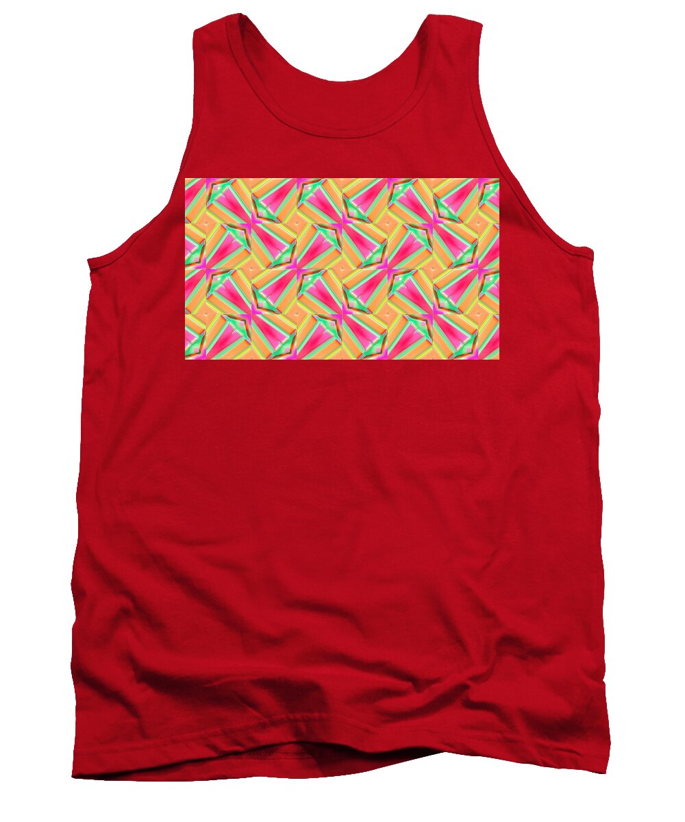 Seamless Tile Tank Top featuring the digital art Tile 0004 by Manny Lorenzo