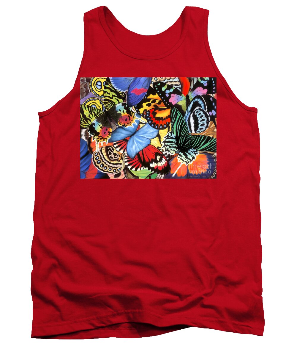 Butterflies Tank Top featuring the painting Tropical Wings by Lucy Arnold