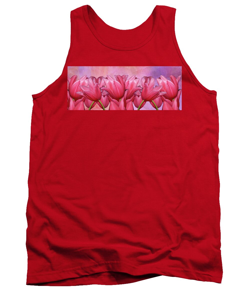 Photo Tank Top featuring the photograph Tulips in a row by Anthony M Davis