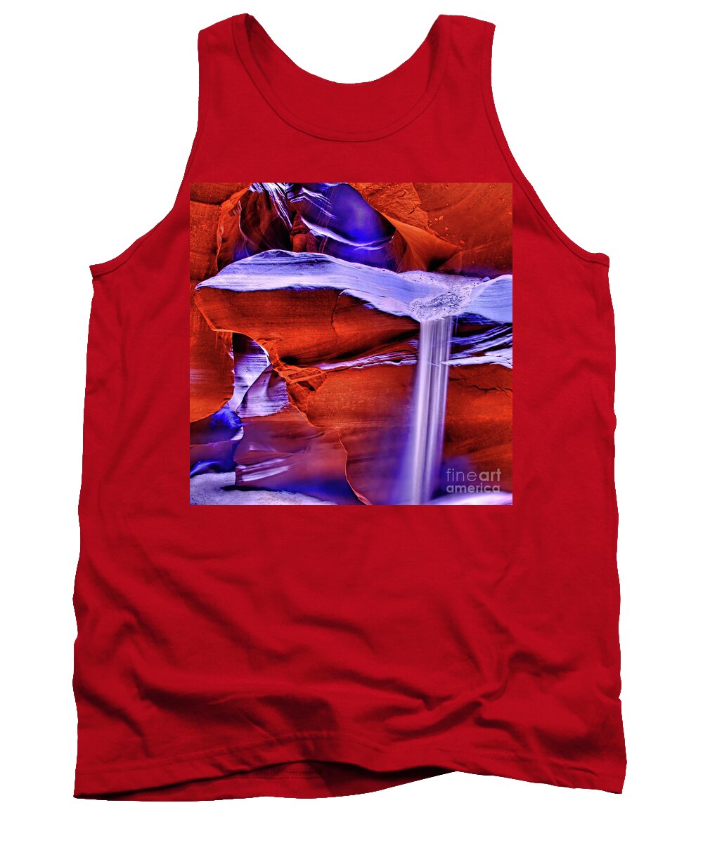 Upper Antelope Slot Canyon Tank Top featuring the photograph Upper Antelope Canyon Dirt Slide by Tom Watkins PVminer pixs
