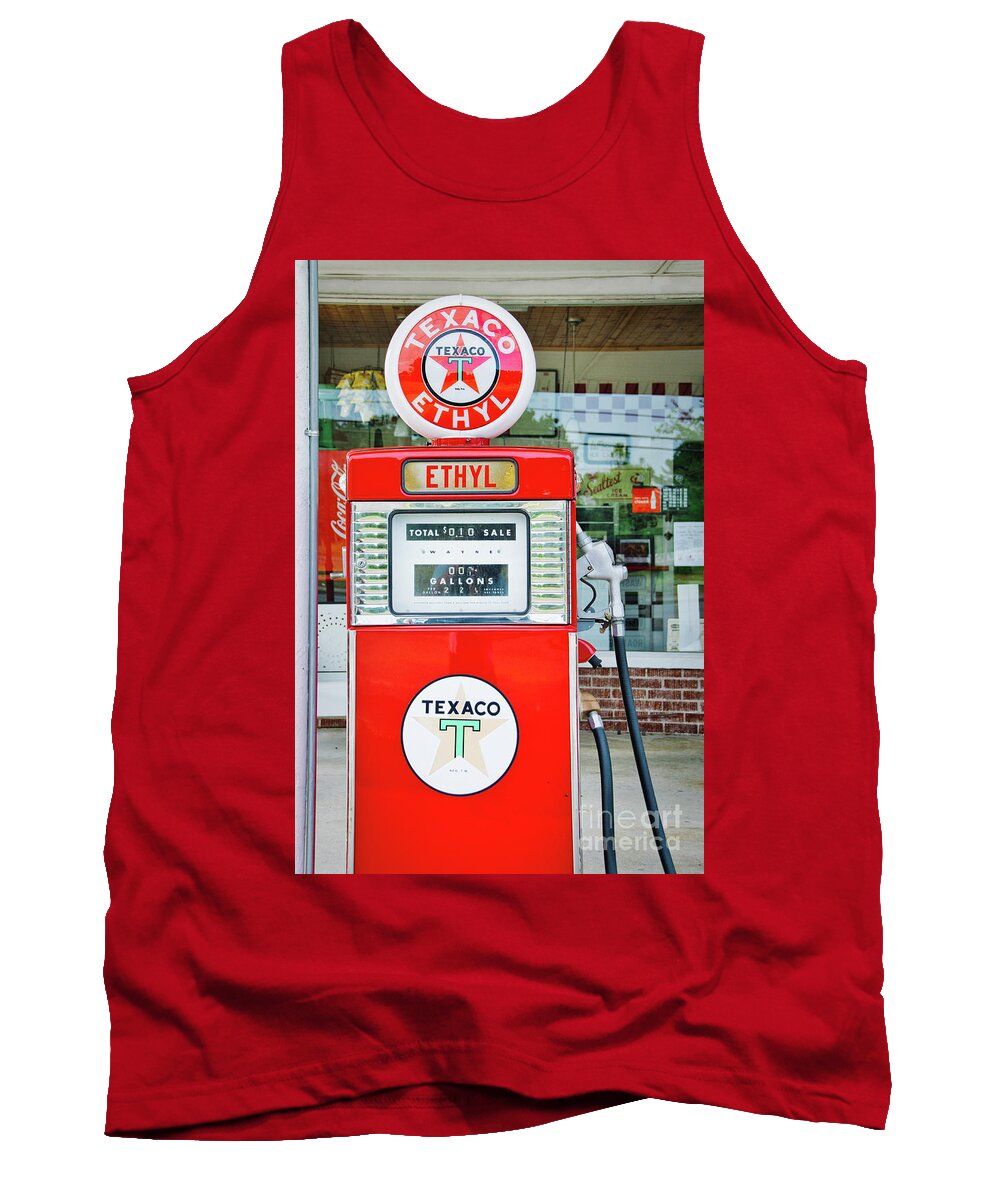 Gas Station Tank Top featuring the photograph Vintage Gas Pump by Andrea Anderegg