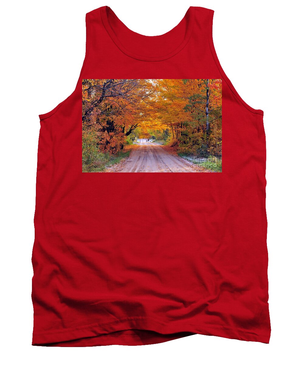 Autumn Tank Top featuring the photograph Walking the Dog by Terri Gostola