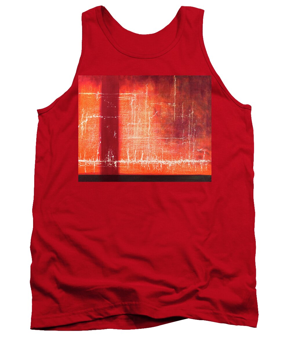 Power Tank Top featuring the painting Worn Red Tarp In The Sun by Lynn Hansen
