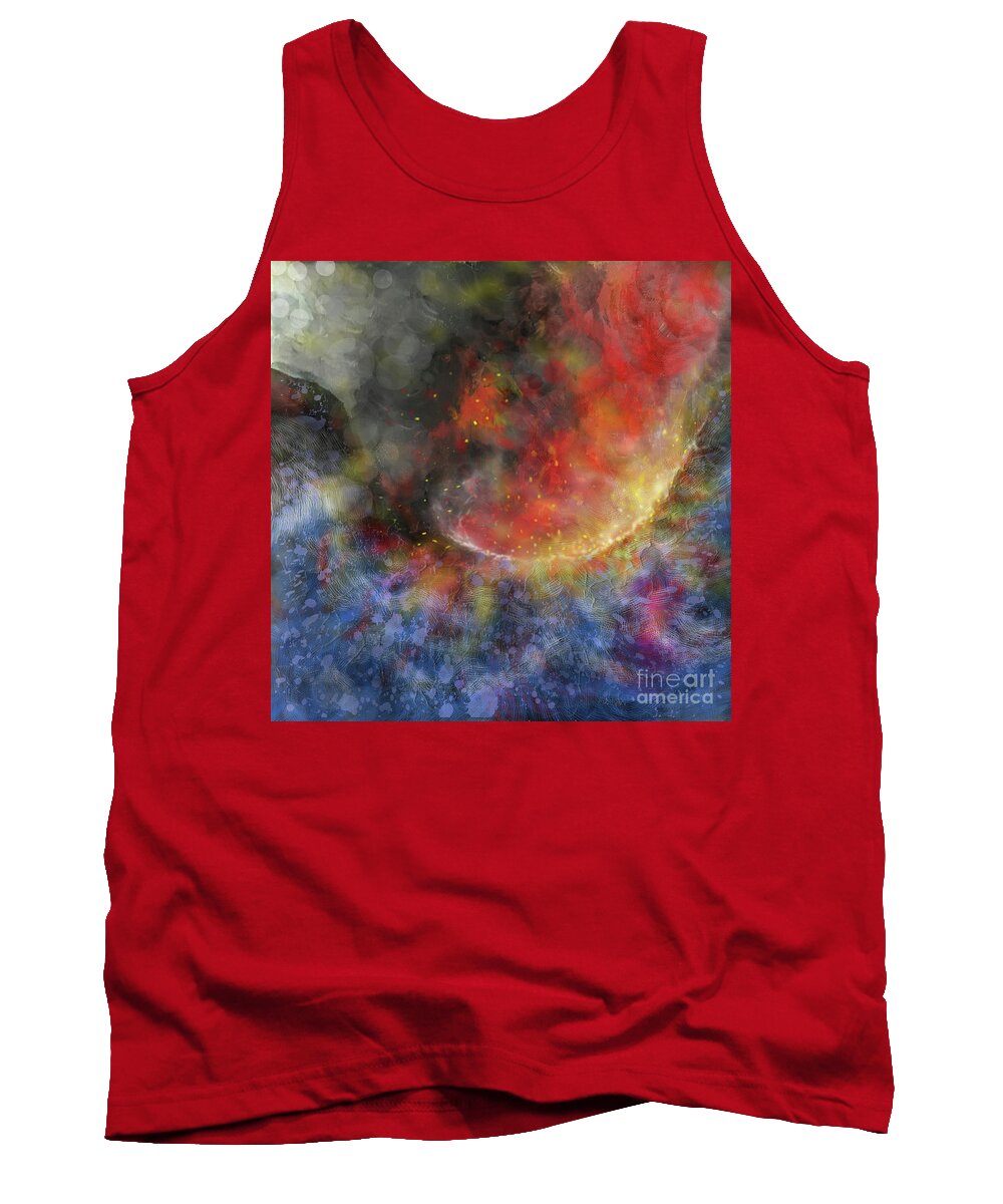 Yin Yang Tank Top featuring the painting YinYang Water and Fire by Remy Francis