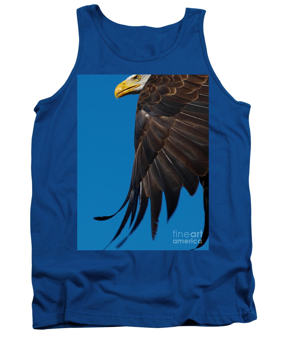 Close-up Tank Top featuring the photograph Close-up of an American Bald Eagle in flight #4 by Nick Biemans