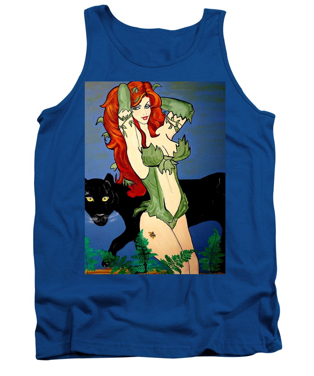 Poison Ivy Tank Top featuring the painting Poison Ivy Cartoon by Nora Shepley