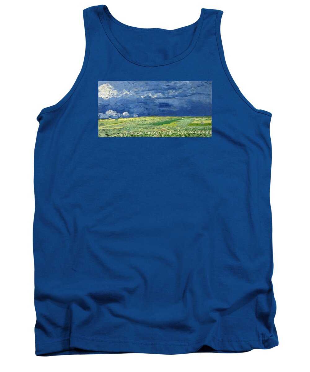 Vincent Van Gogh Tank Top featuring the painting Wheatfield Under Thunderclouds #2 by Vincent Van Gogh
