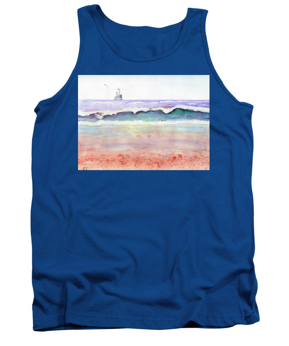 C Sitton Painting Paintings Tank Top featuring the painting At the Beach by C Sitton