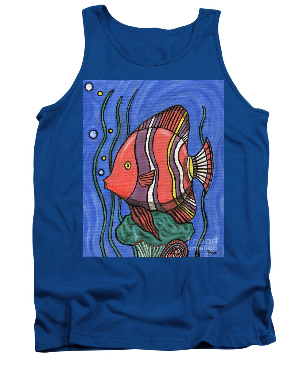 Big Fish Tank Top featuring the painting Big Fish by Roz Abellera