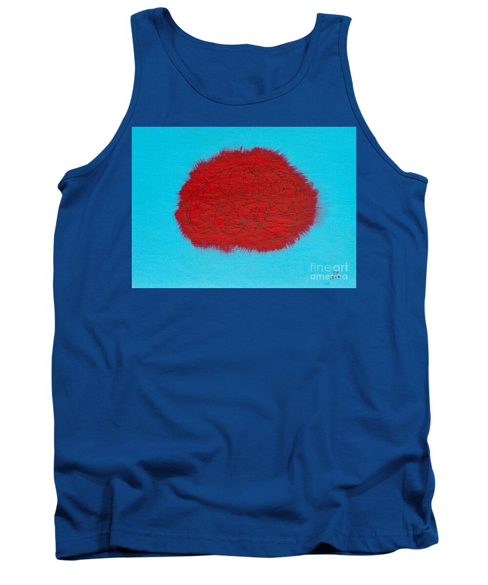  Tank Top featuring the painting Brain red by Stefanie Forck