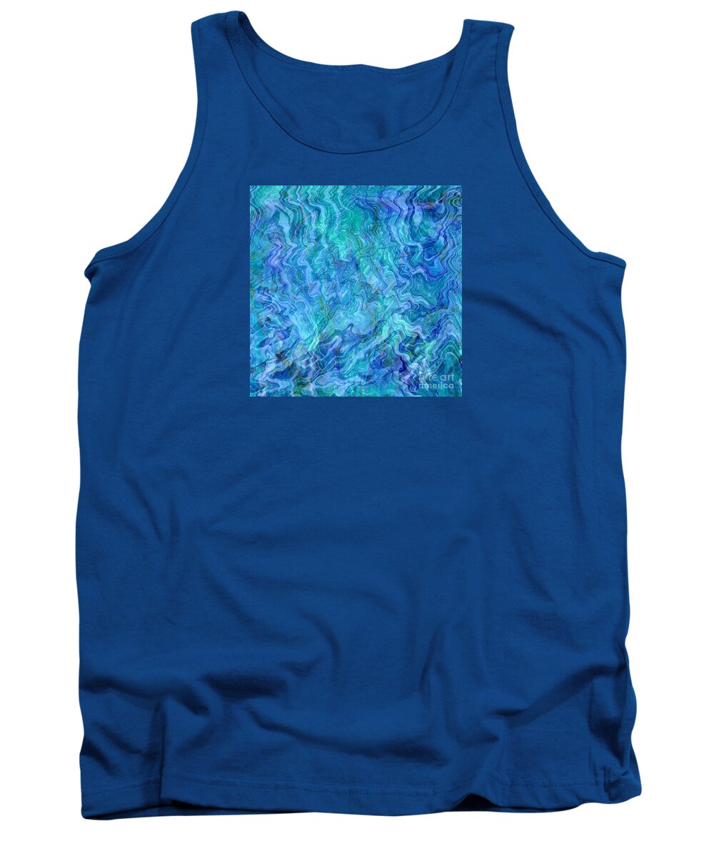 Blue Abstracts Tank Top featuring the photograph Caribbean Blue Abstract by Carol Groenen