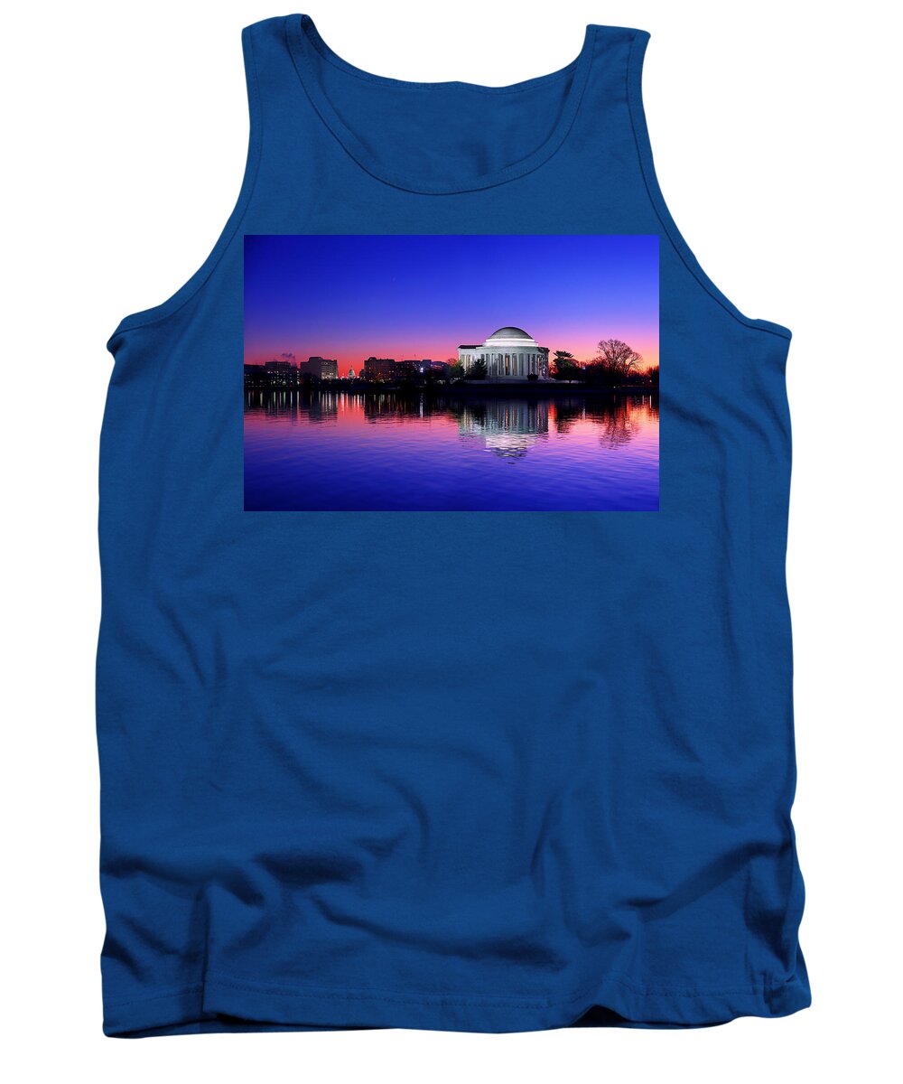 Metro Tank Top featuring the photograph Clear Blue Morning At The Jefferson Memorial by Metro DC Photography