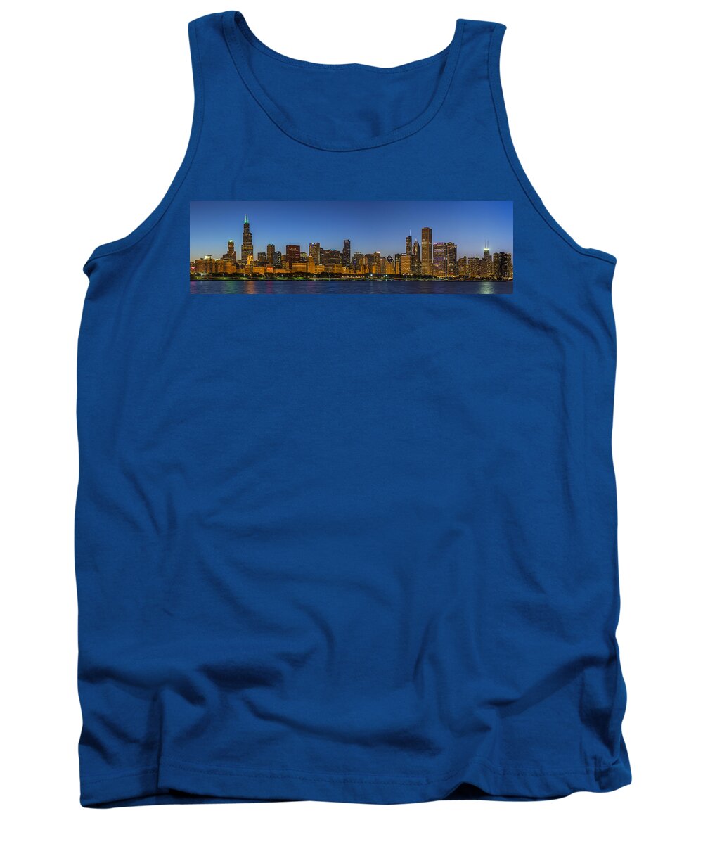 Chicago Skyline Tank Top featuring the photograph Clear Blue Sky by Sebastian Musial
