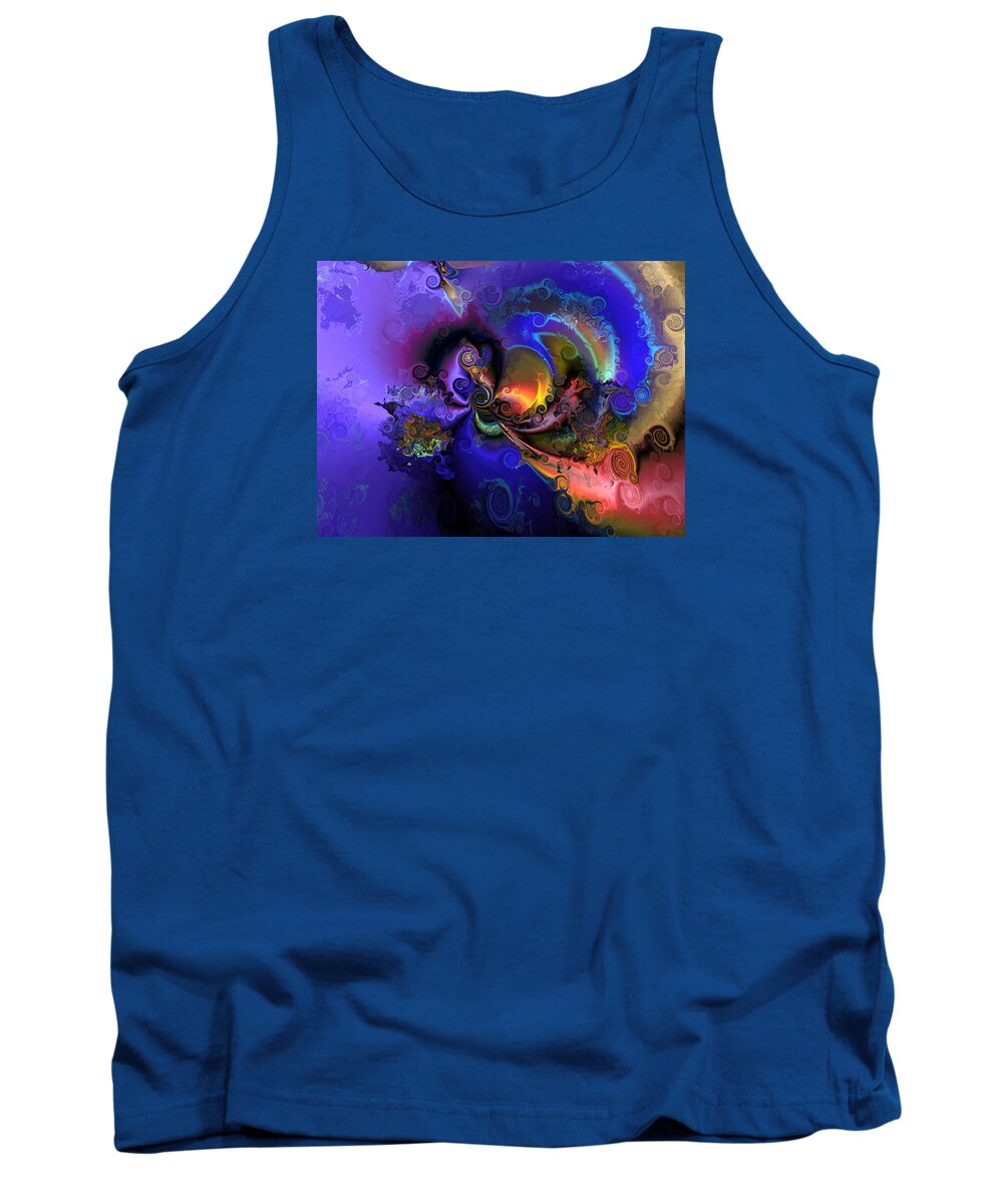 Abstract Tank Top featuring the digital art Color gone amok by Claude McCoy