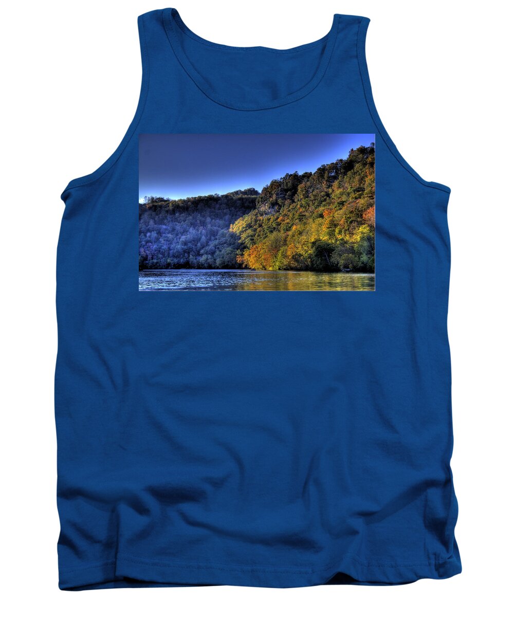 River Tank Top featuring the photograph Colorful Trees over a lake by Jonny D