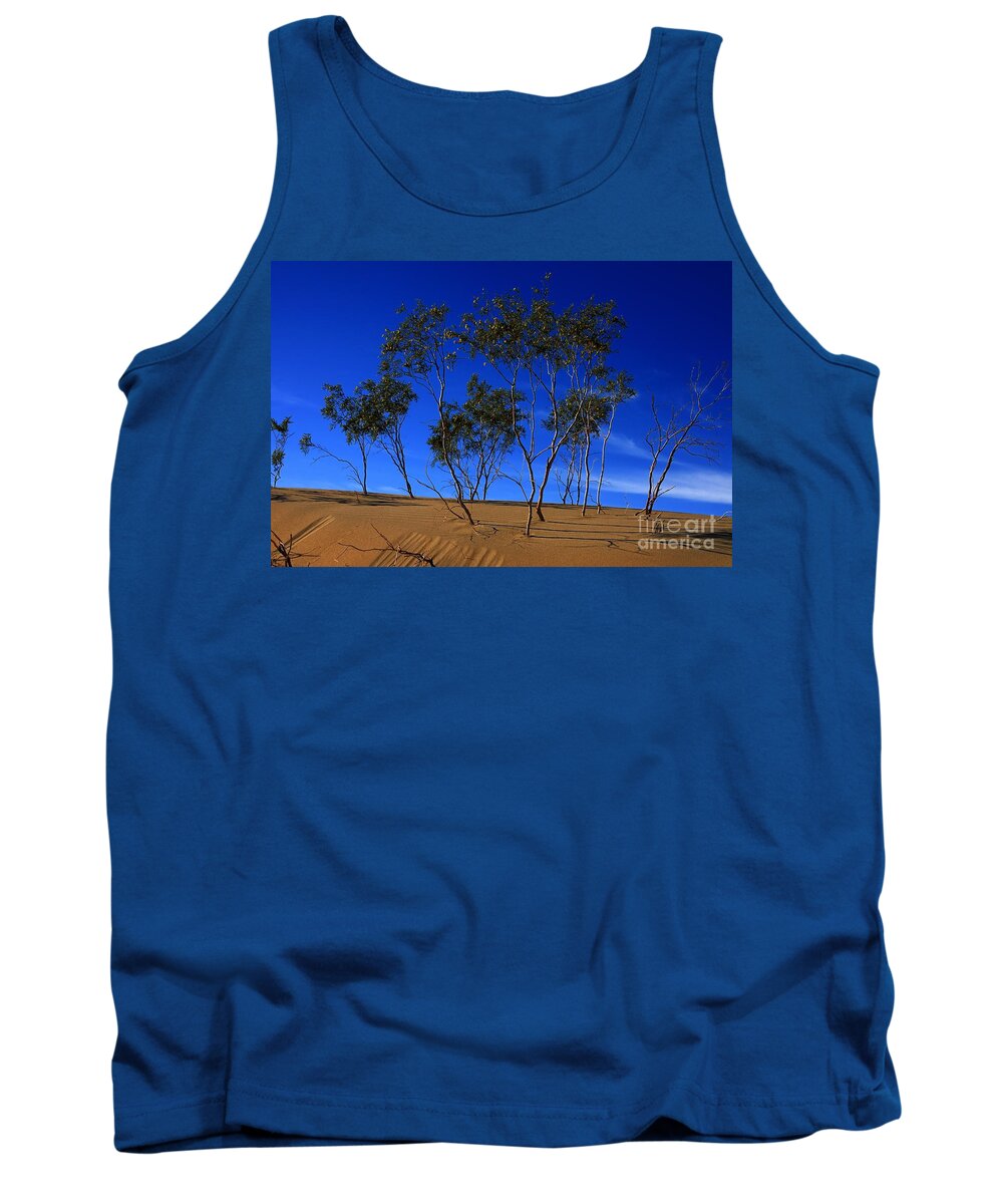 Death Valley Tank Top featuring the photograph Death Valley Dunes - Larrea Tridentata by Mark Valentine