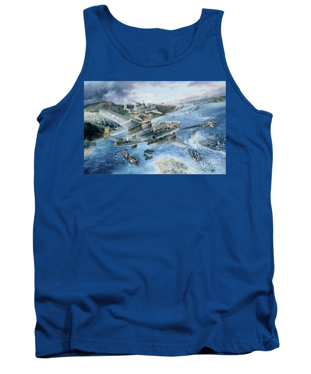 Aviation Art Tank Top featuring the painting Derailing The Tokyo Express by Randy Green
