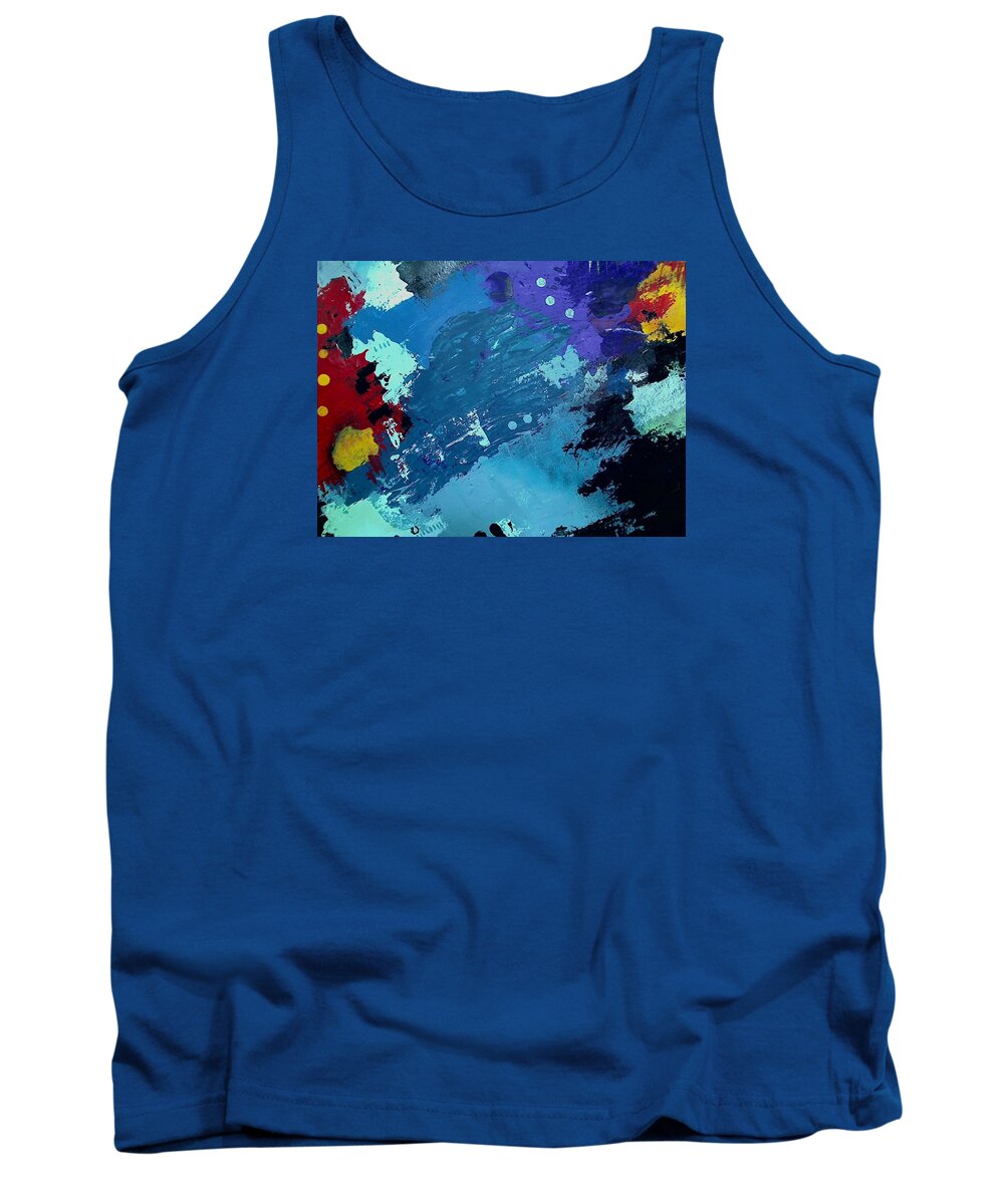 Blue Tank Top featuring the painting Ensemble by Mark Herman