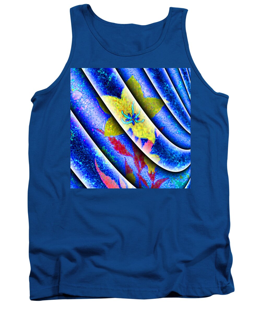 Abstract Tank Top featuring the digital art Flower flux by Jack Bowman