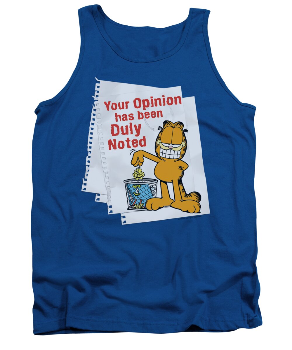 Garfield Tank Top featuring the digital art Garfield - Duly Noted by Brand A