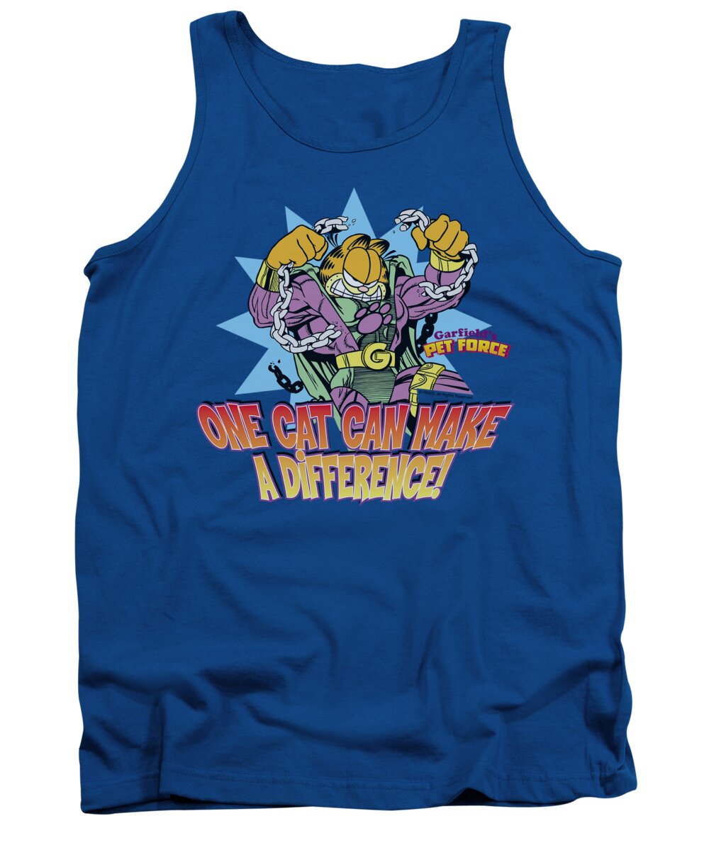 Garfield Tank Top featuring the digital art Garfield - Make A Difference by Brand A
