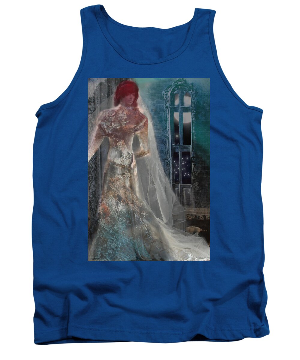 Ghost Tank Top featuring the digital art Ghost Bride by Lisa Yount