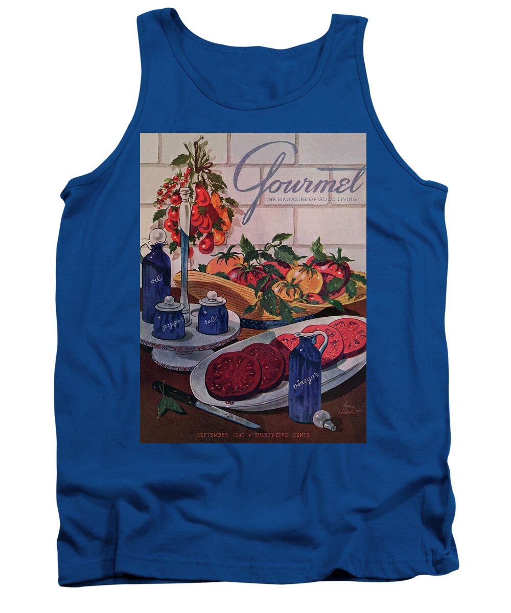Food Tank Top featuring the photograph Gourmet Cover Of Tomatoes And Seasoning by Henry Stahlhut