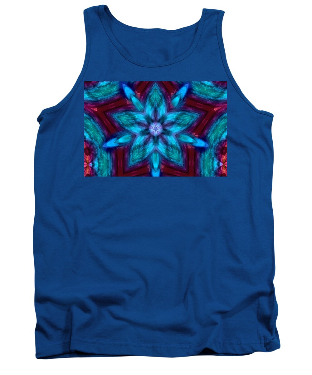 Kaleidoscopes Tank Top featuring the digital art Heart Flower by Peggy Collins