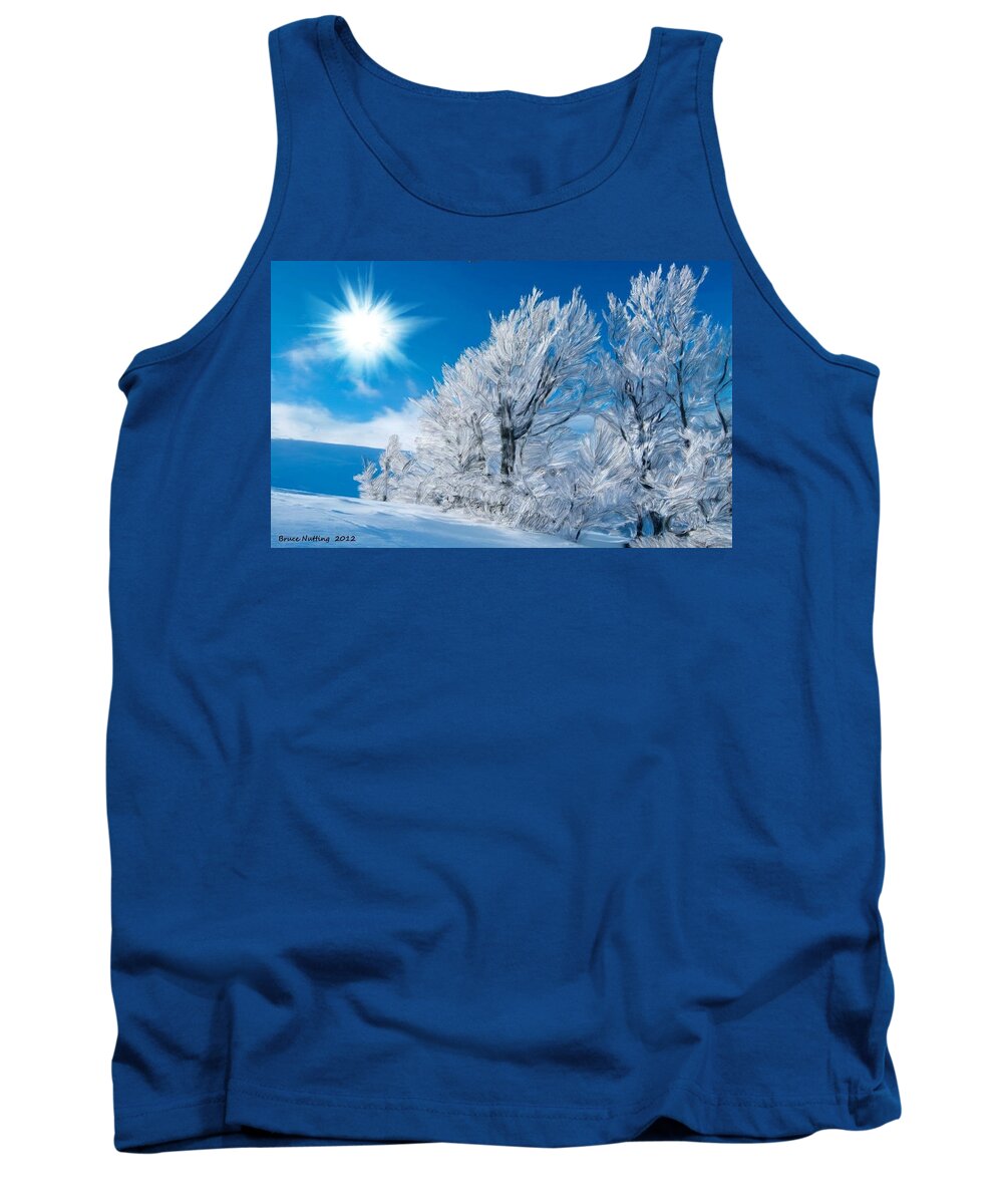 Ice Tank Top featuring the painting Icy Trees by Bruce Nutting