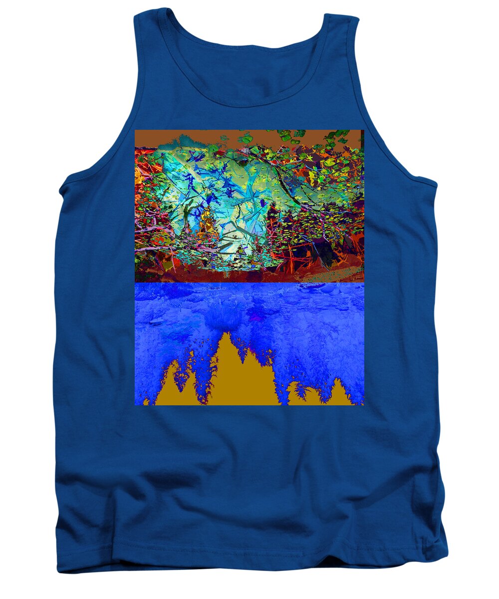 Forest Tank Top featuring the photograph Illusion of Lake and Forest by Jeff Burgess
