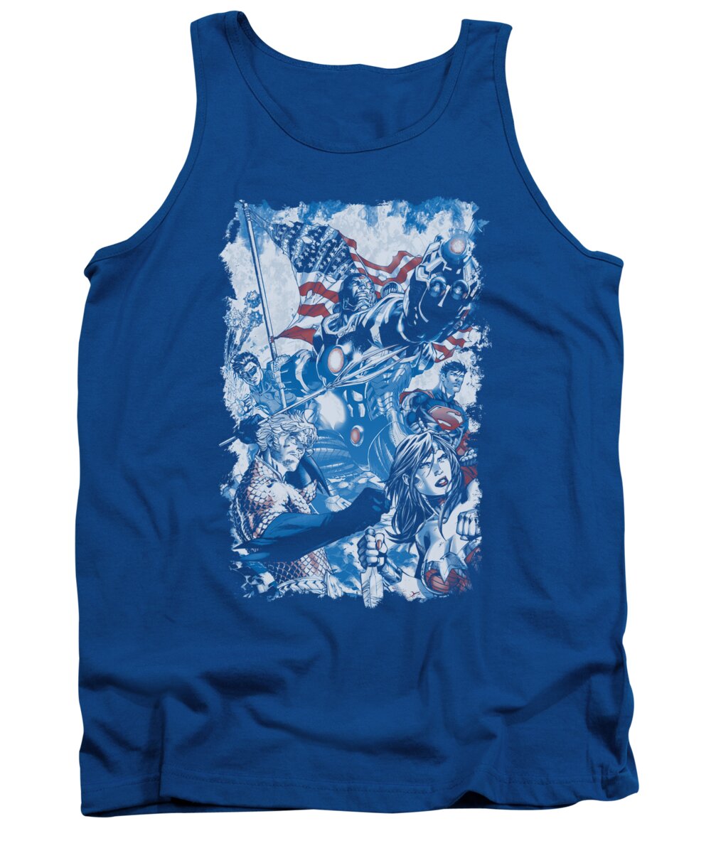 Justice League Of America Tank Top featuring the digital art Jla - American Justice by Brand A