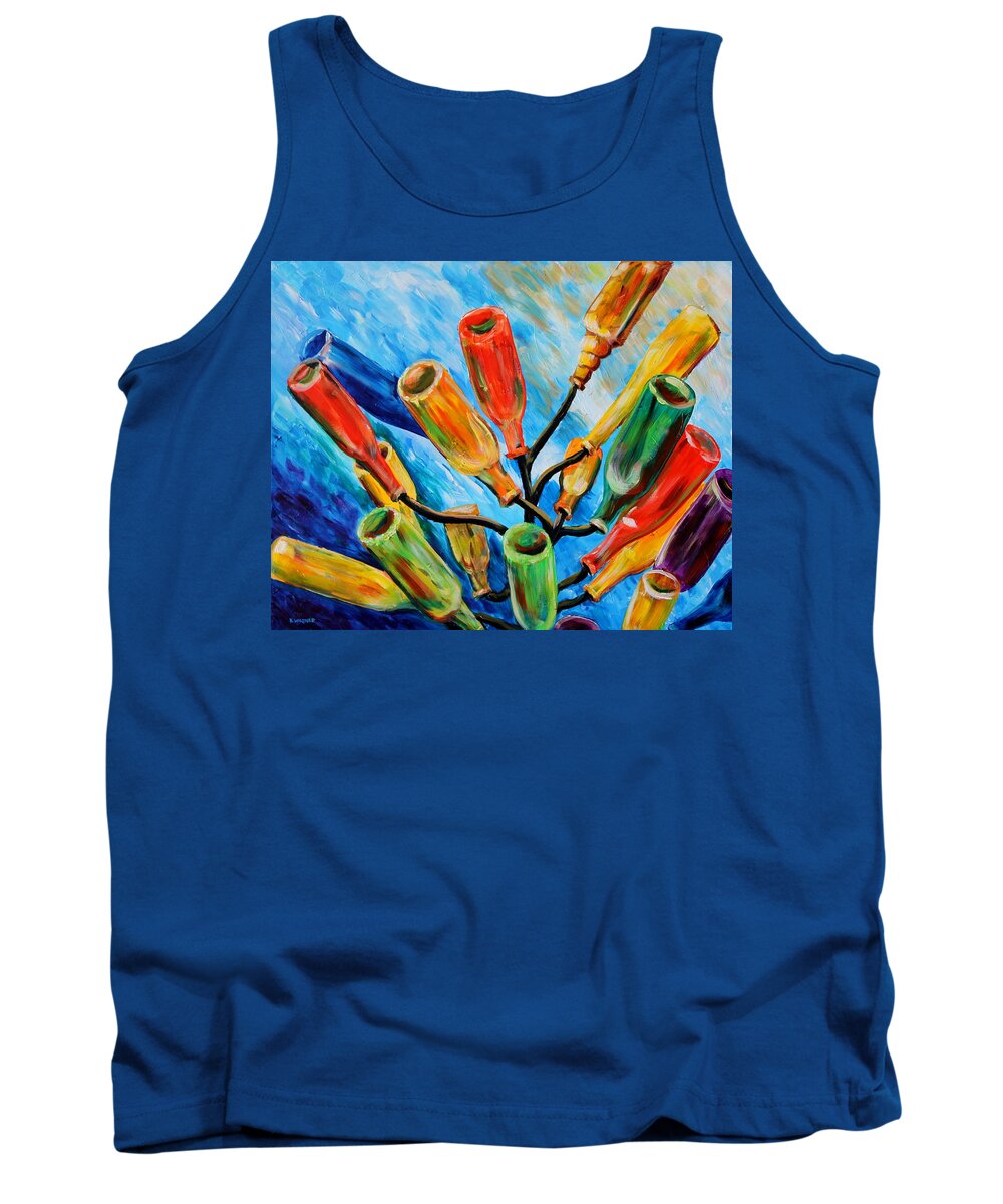 Still Life Tank Top featuring the painting Mississippi Bottle Tree by Karl Wagner
