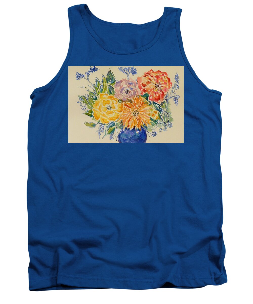 Floral Tank Top featuring the painting Bouquet of Love by Kim Shuckhart Gunns
