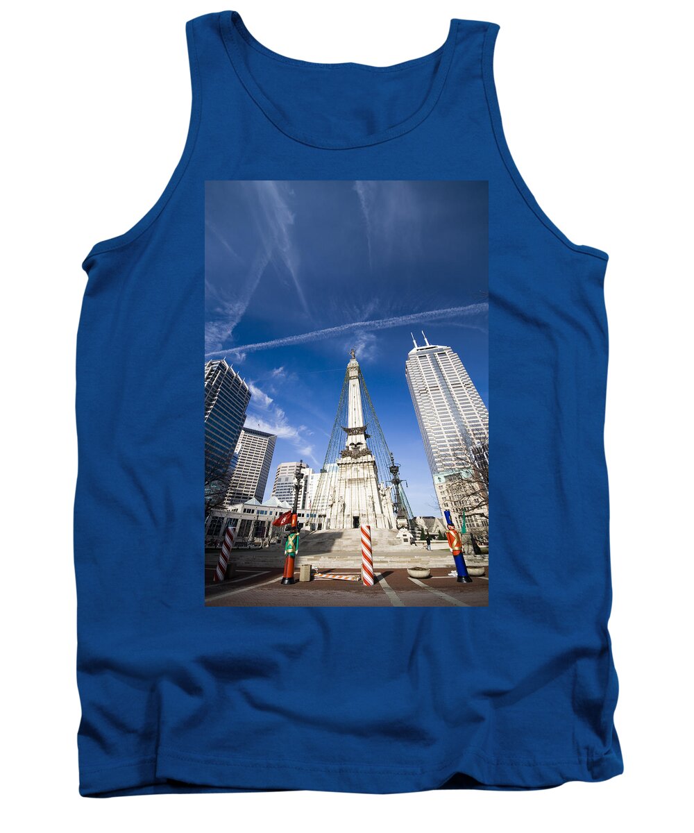 Indianapolis Tank Top featuring the photograph Monument Circle by Alexey Stiop