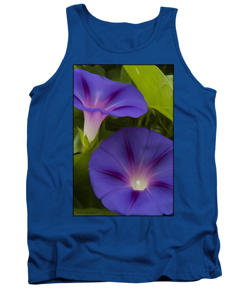 Flower Tank Top featuring the photograph Morning Glories by Erika Fawcett