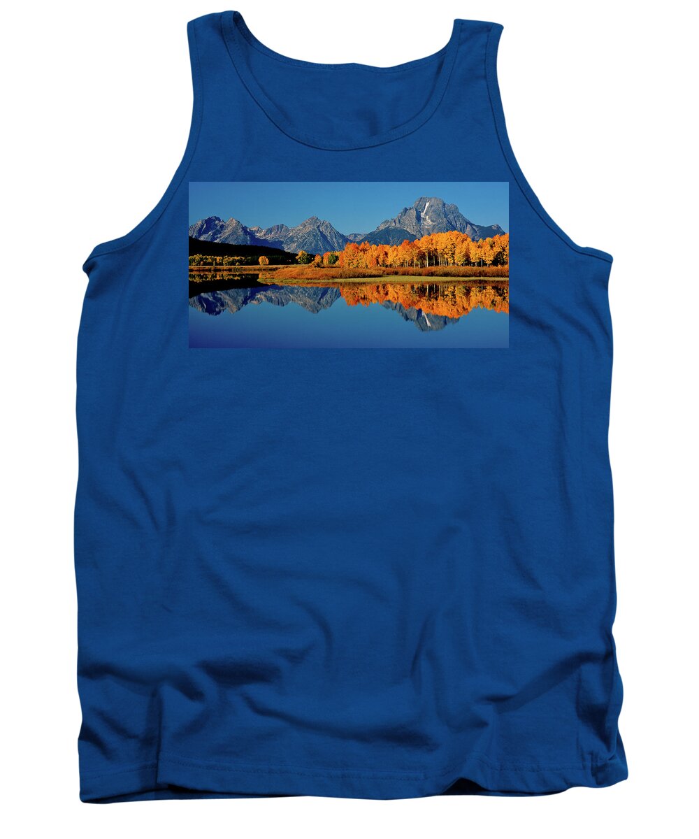 Mount Moran Tank Top featuring the photograph Mt. Moran Reflection by Ed Riche