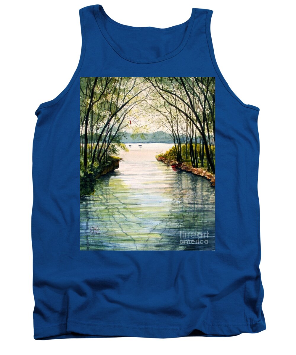 Landscape Tank Top featuring the painting Nature's Cathedral by Marilyn Smith