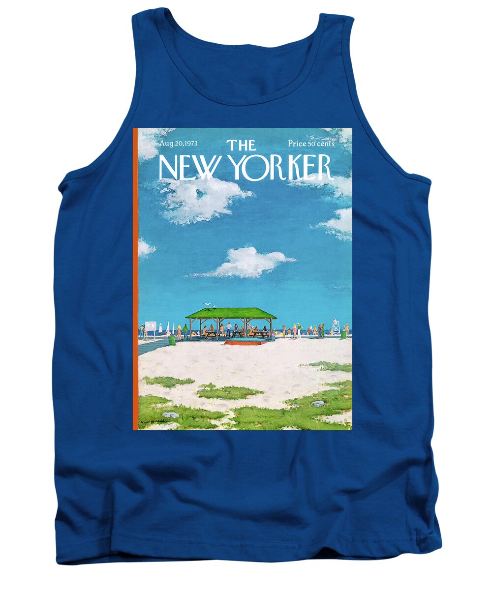 Summer Tank Top featuring the painting New Yorker August 20th, 1973 by Albert Hubbell