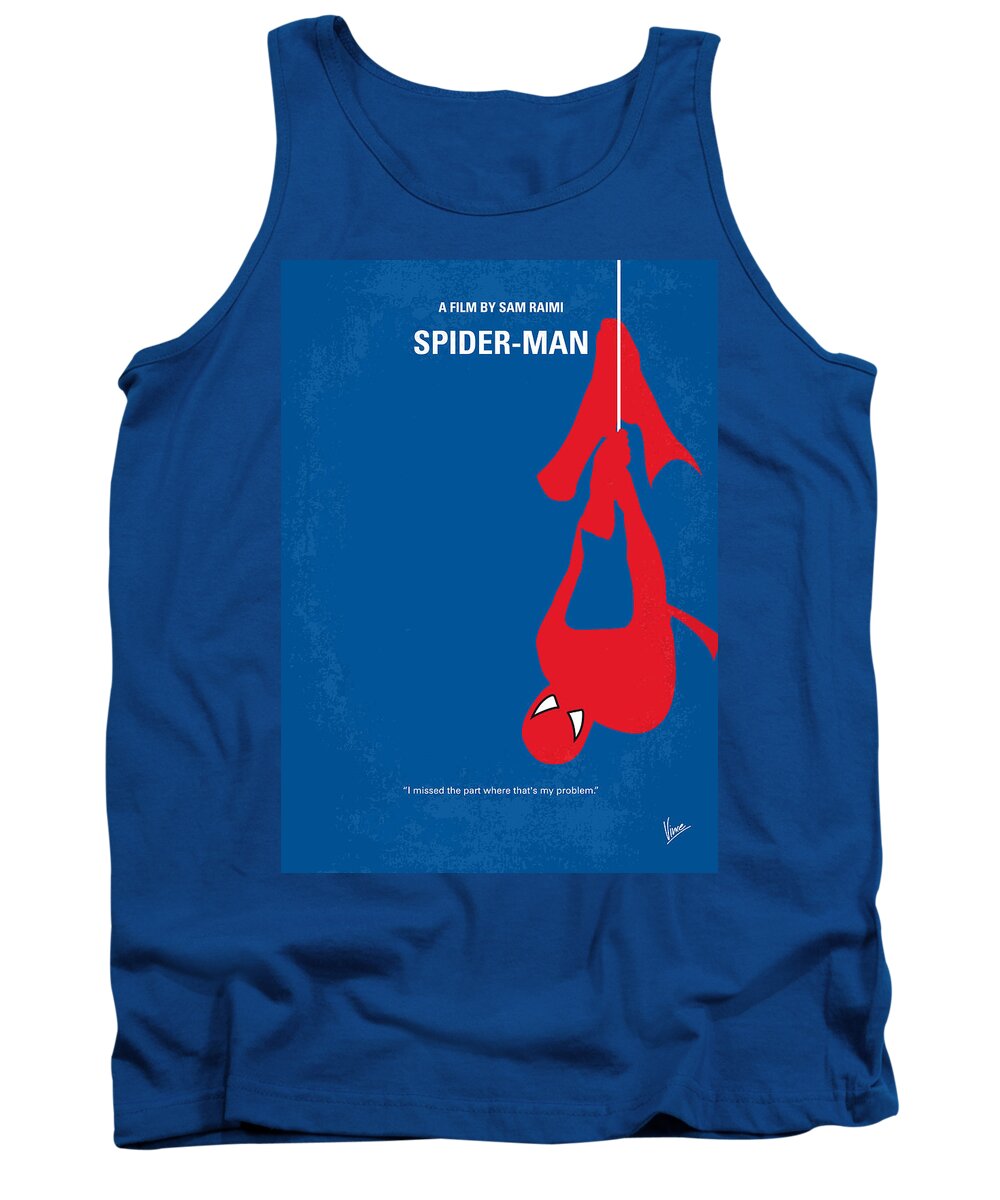 Spider-man Tank Top featuring the digital art No201 My Spiderman minimal movie poster by Chungkong Art