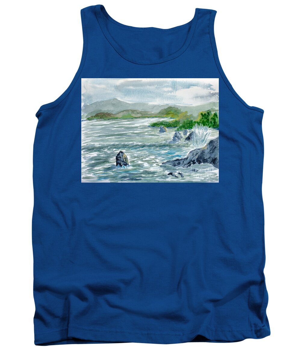 Nature Tank Top featuring the painting Ocean Spray by Walt Brodis