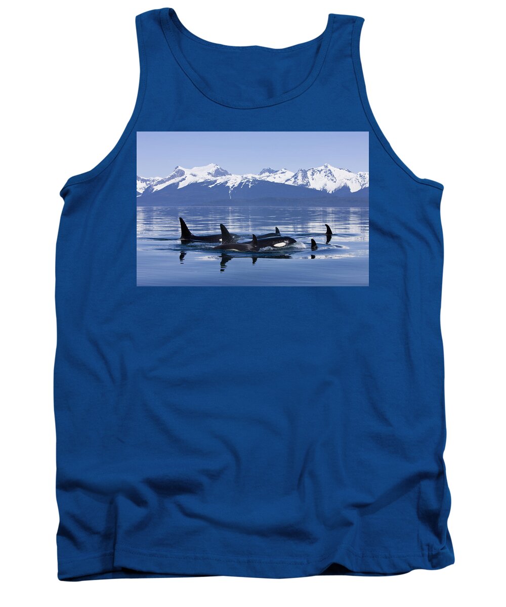 Hyde Tank Top featuring the photograph Orca Surface In Lynn Canal Near Juneau by John Hyde