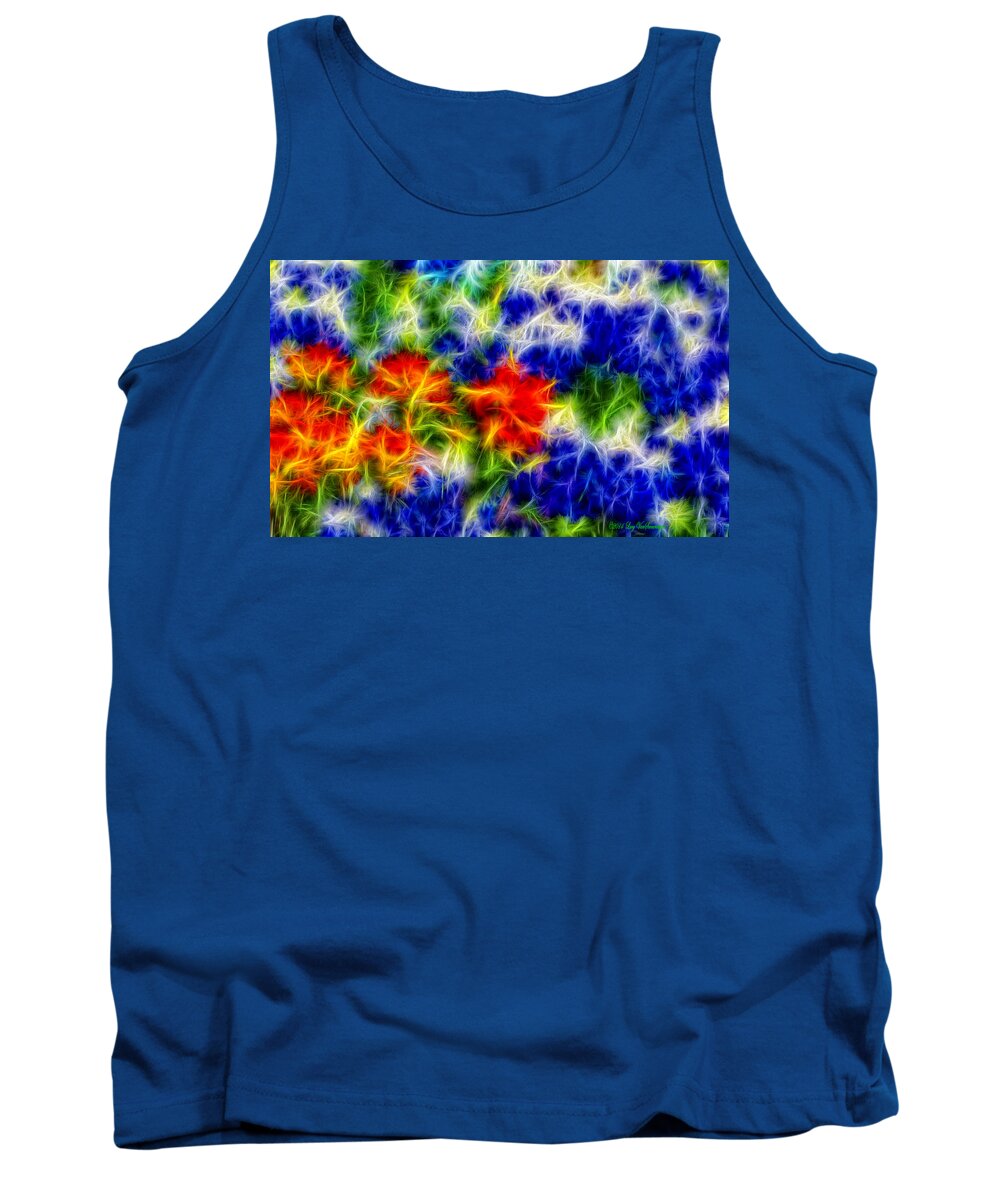 Texas Canvas Print Tank Top featuring the photograph Painted Wildflowers by Lucy VanSwearingen