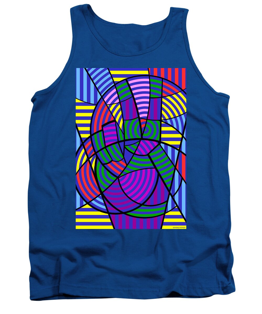 Colorful Tank Top featuring the digital art Peace 3 of 12 by Randall J Henrie