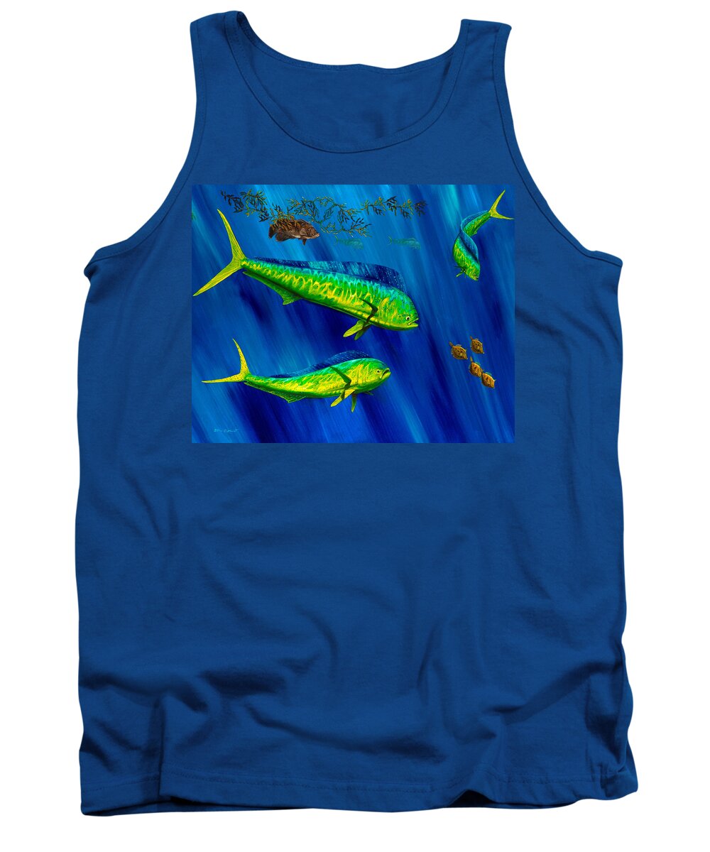 Dolphin Tank Top featuring the painting Peanut Gallery by Steve Ozment