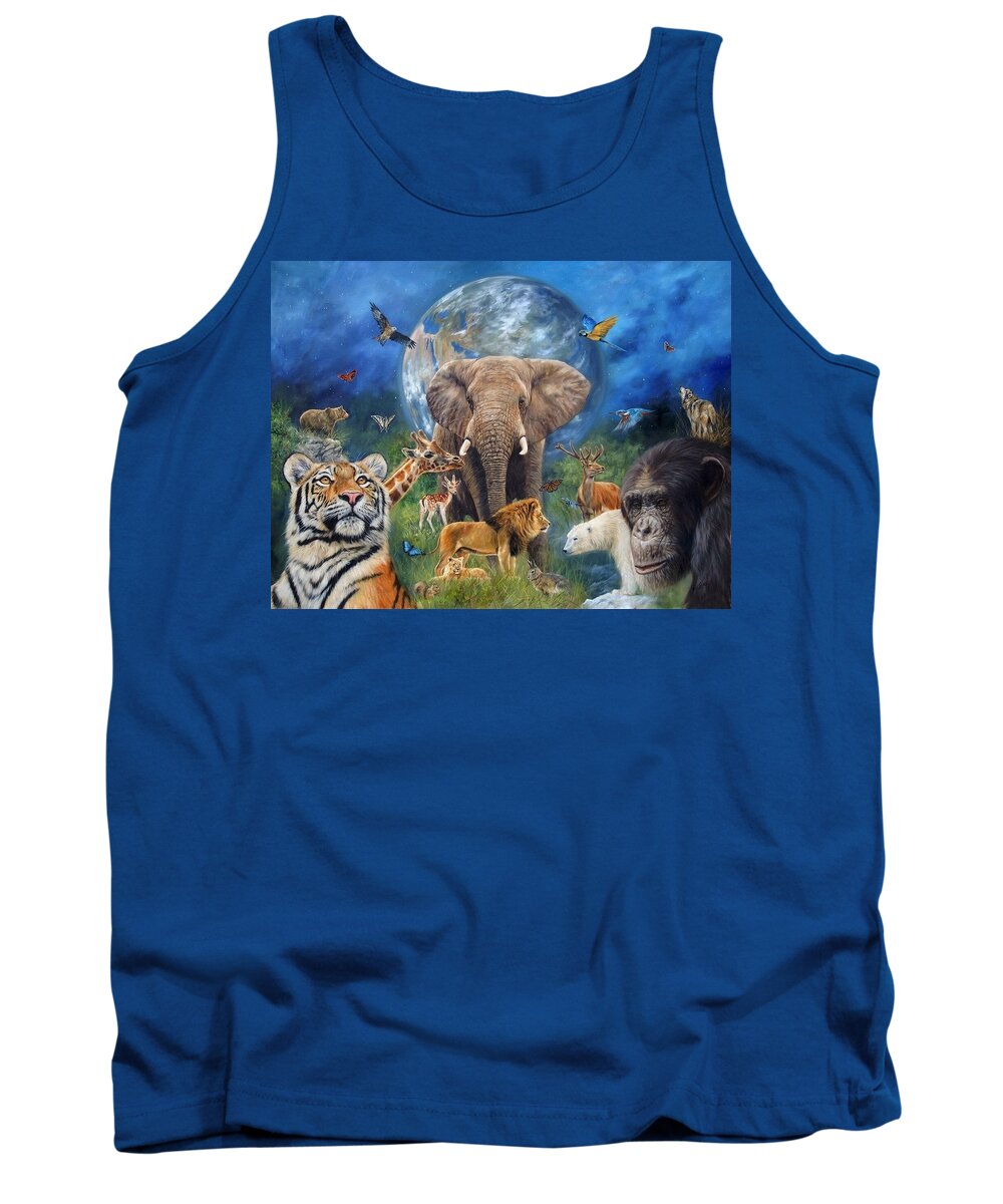 Planet Tank Top featuring the painting Planet Earth by David Stribbling