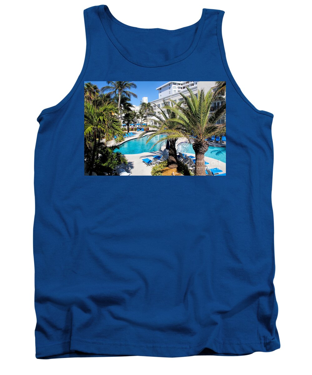 Pool Tank Top featuring the photograph Miami Beach Poolside Series 01 by Carlos Diaz