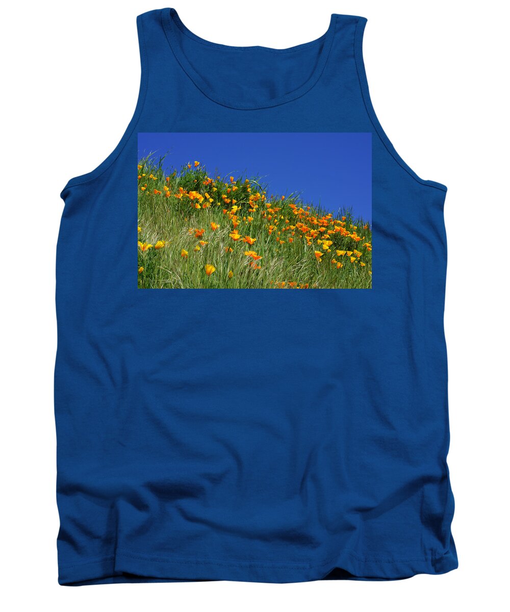 Yellow Tank Top featuring the photograph Poppy Flowers Landscape Art Prints Poppies by Patti Baslee
